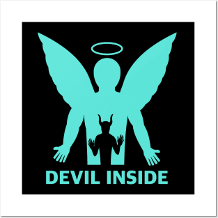 Devil Inside blue Posters and Art